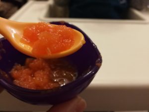 Ek gıda havuç püresi ile tadım denemesi 