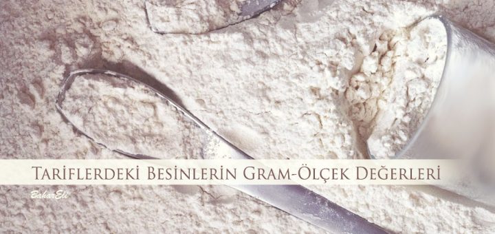 Tariflerdeki Besinlerin Gram Ölçek Değerleri