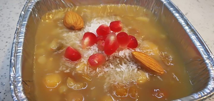 gül damlası otu ile aşure yapımı